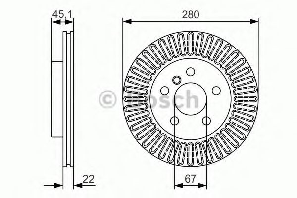 Disc frana MINI MINI (F55) (2014 - 2016) BOSCH 0 986 479 C97