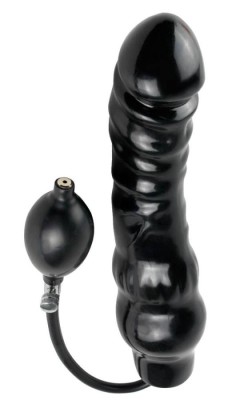 Dildo Gonfabil Ass Blaster, Negru, 25 cm foto