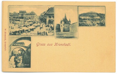 5279 - BRASOV, Market, Litho, Romania - old postcard - unused foto