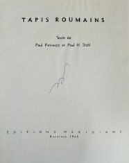 Paul Petresco / Paul H. Stahl, Tapis Roumains, 1966