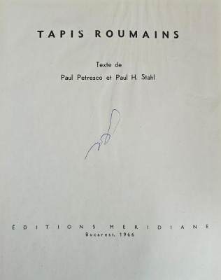 Paul Petresco / Paul H. Stahl, Tapis Roumains, 1966 foto