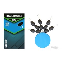 Haldorado Tungsten Oval Bead - Margea ovala din wolfram, greutate pentru carlig si opritor din cauciuc - 8mm