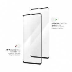 Tempered glass vetter pro, samsung galaxy s10, combo set, 3d tempered glass easy fit and 3d curved flexi film, black foto