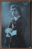 Fotografie tip carte postala, circulata, actorul Torzs Jeno in Hamlet, 1929