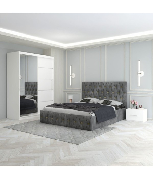 Dormitor Eric Gri 160x200cm