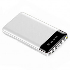 Baterie Externa Power Bank MRG M-486, 12.000 mAh, 3 in 1, Display LCD, Alb C488