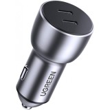 Incarcator Auto UGREEN CD213, 36W, 3A, 2 x USB-C, Gri