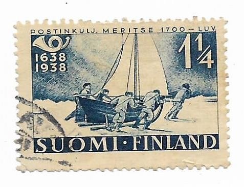 Finlanda - A 300-a aniversare a postei finlandeze, 1938 - valoare obliterata
