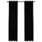 Draperii opace, aspect in, cu ocheti, 2 buc., negru, 140x225 cm