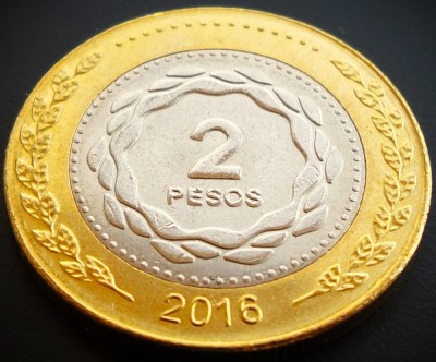 Moneda bimetal 2 PESOS - ARGENTINA, anul 2016 * cod 1201 B = A.UNC foto