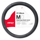 Husa volan auto tip piele AMiO marime M 37-39 cm, montaj rapid, interior antiderapant, material fara miros, protejeaza volanul impotriva uzurii