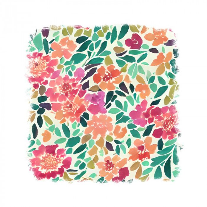 Sticker decorativ Flori, Multicolor, 55 cm, 11200ST