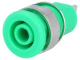 Soclu Banană Verde 4mm 32A Nichelat cu Izolație Panou