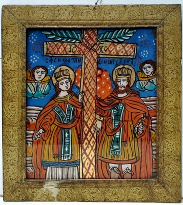 SFINTII IMPARATI CONSTANTIN SI ELENA, ICOANA ROMANEASCA , SECOL 19 foto