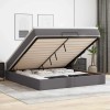 VidaXL Cadru de pat otoman cu saltea gri 160x200cm piele artificială
