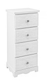 Cumpara ieftin Comoda 4 sertare din lemn alb cu patina gri Blanc 31.5 cm x 26 cm x 80 h