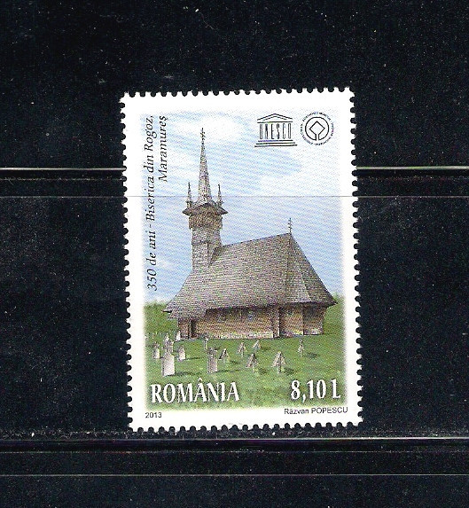 ROMANIA 2013 - BISERICA DE LEMN DIN SATUL ROGOZ , MNH - LP 2000