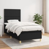 Cumpara ieftin Pat box spring cu saltea, negru, 90x200 cm, textil