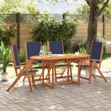 Cumpara ieftin Set mobilier de grădină, 5 piese, lemn masiv acacia/textilenă