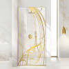Paravan dus walk-in Aqua Roy Gold, model Lava auriu, sticla 8 mm clara, securizata, anticalcar, 110x195 cm