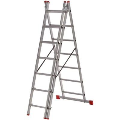 Scara aluminiu, Metalkas, 3 tronsoane, 7 trepte, max 150 kg, 1.9-3.47 m foto