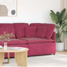 Modul modular de colț pentru canapea cu perne, roșu vin, 100 cm