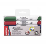 Cumpara ieftin Set 4 Markere pentru Whiteboard Kores, Varf Rotund, 3 mm, 4 Culori, Markere Whiteboard, Markere pentru Tabla Magnetica, Markere Tabla Magnetica, Marke