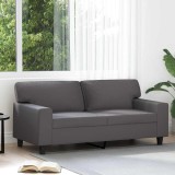 vidaXL Canapea cu 2 locuri, gri, 140 cm, piele ecologică 359419