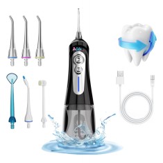 Irigator Oral Profesional pentru Dus Bucal, Sofia CONCEPT&reg;, 6 Trepte, IPX7, 2000mAh, 320 ML, Black Diamond