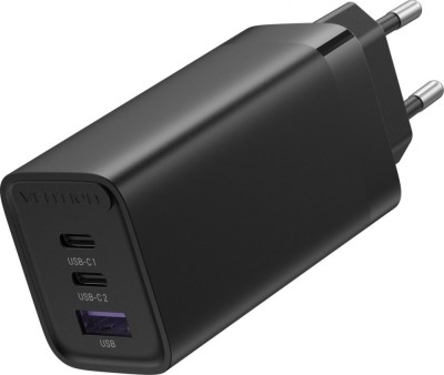 INCARCATOR retea Vention 65W, 2 x USB Type-C, 1 x USB, 5V/3A, PD 3.0, QC 3.0, QC 4.0, negru, &amp;quot;FERB0-EU&amp;quot; (timbru verde 0.18 lei) - 6922794782037 foto