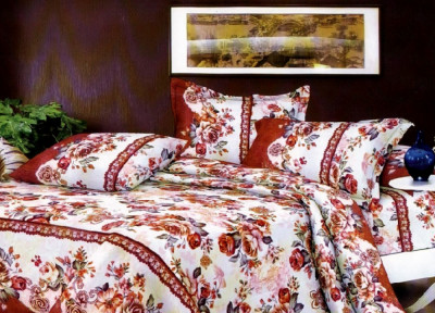 Lenjerie de pat pentru o persoana cu husa elastic pat si fata perna dreptunghiulara, Select, bumbac mercerizat, multicolor foto
