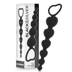 BLACK&amp;amp;SILVER - MILA ANAL CHAIN OF HEARTS 18 CM foto