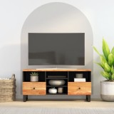 Comodă TV, 100x33x46 cm, lemn masiv de acacia &amp; lemn compozit