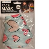 Masca de protectie pentru gura si nas, model cu inimi