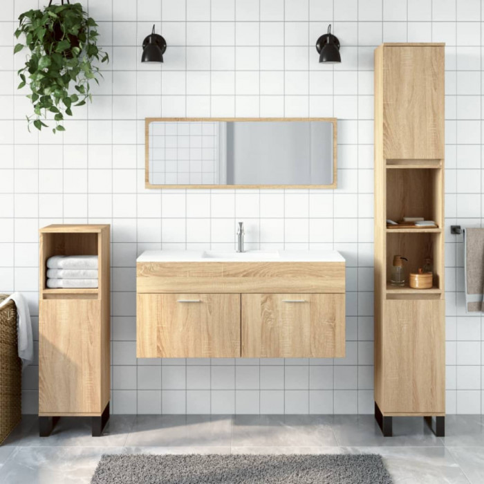 vidaXL Dulap de baie cu oglindă, stejar sonoma, lemn prelucrat 833886