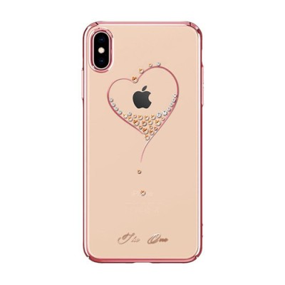 Husa Originala Ultra Slim Wish Lux Elegance Cu Cristale Iphone X, XS Rose Transparent foto