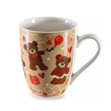 Cana portelan multicolor in cutie cadou Ursuleti &Oslash; 8 cm x 10,5 H, 300 ml