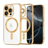 Husa premium iPhone 16 Pro Techsuit Luxury Crystal MagSafe, auriu