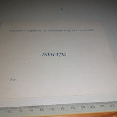 INVITATIE CONSILIUL NATIONAL AL INGINERILOR SI TEHNICIENILOR 1969