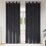 Perdele Catifea Gri Inchis 140x245 cm vidaXL (2 buc) - Draperii Blackout Elegante, Design Modern, Montare Tija