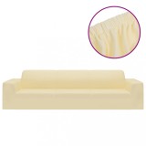 Cumpara ieftin Husa elastica pentru canapea cu 4 locuri poliester jersey crem