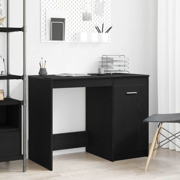 vidaXL Birou Stejar negru 100 x 50 x 76 cm Lemn compozit
