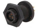 Conector circular EN2 soclu mamă THT pentru panou