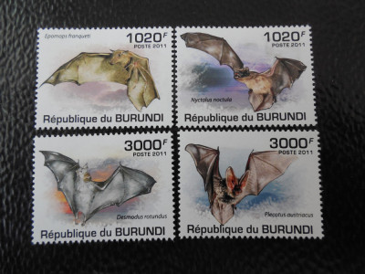 Burundi -Fauna ,lilieci-serie completa ,MNH foto