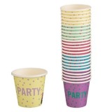 Set de Pahare de Carton Multicolor - Temă Party 80ml, CMCLASS