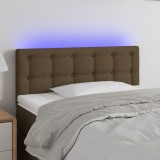 Cumpara ieftin Tăblie de pat cu LED, maro &icirc;nchis, 80x5x78/88 cm, textil