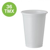 Pahare Plastic Albe 350ml, Set 36 Bucati, Pahare de Unica Folosinta, Pahare Petrecere, Pahare Picnic