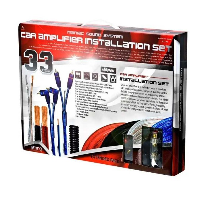 Set cabluri auto 4GA Hi-Fi Profesional 33buc M`N&acute;C 20196-G