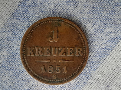 1 KREUZER 1851 B -IMP.AUSTRIAC foto