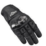 Mănuși Moto din Piele Perforată PES &ndash; Protecții Carbon, Touchscreen, Ventilate, Negre
